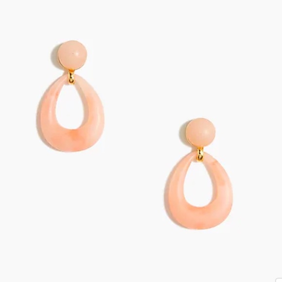 J. Crew • Coral Resin Teardrop Statement Earrings •NWT - Picture 2 of 4